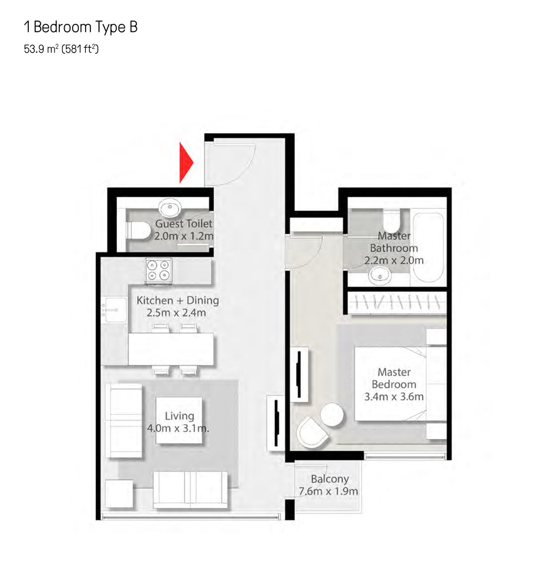 Arada The Solo at East Village Aljada Floor Plan