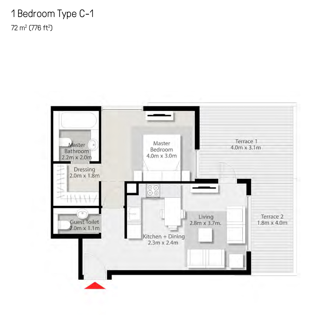 Arada The Solo at East Village Aljada Floor Plan